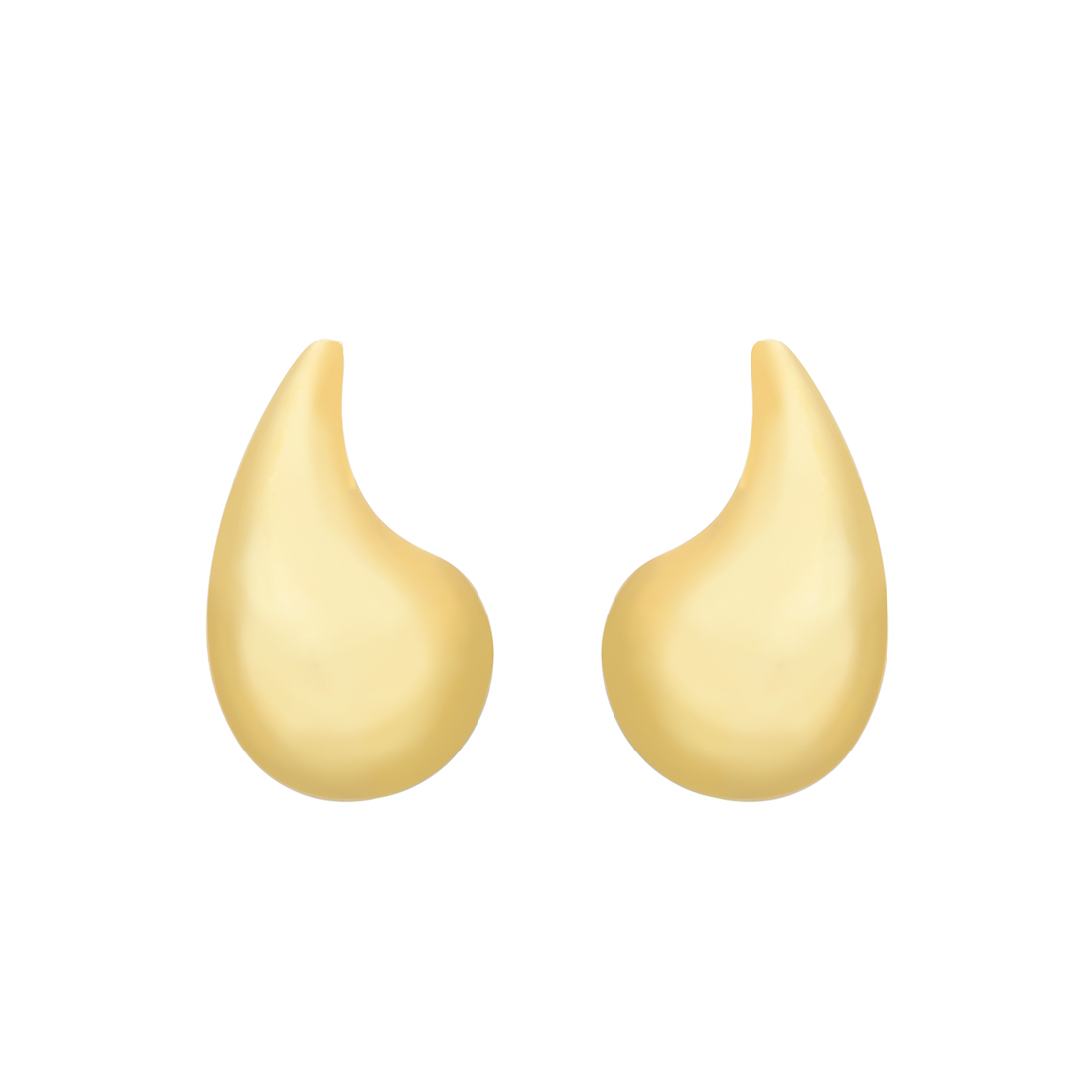 Brinco Dourado Gota Curvada Grande