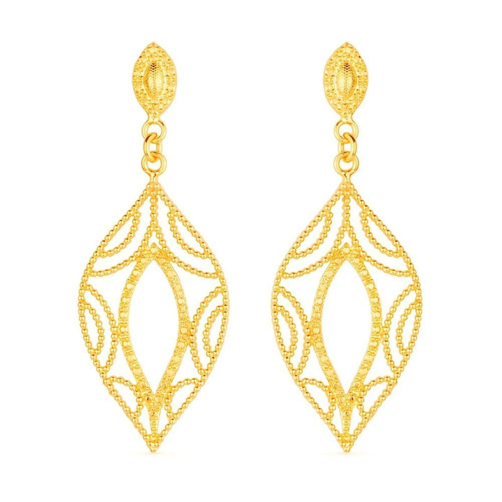 Brinco Dourado Folha de Gala