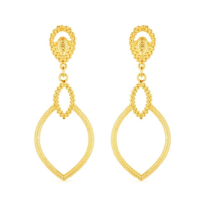 Brinco Dourado Luxo Gota de Gala